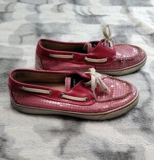 Sperry Top Sider Women's Pink Sequin Shoes   Size 8M